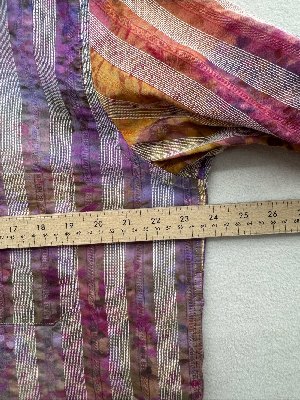 Bugatchi Men Large Button Up Shirt Purple Orange Tie Dye Short Sleeve - Picture 4 of 9